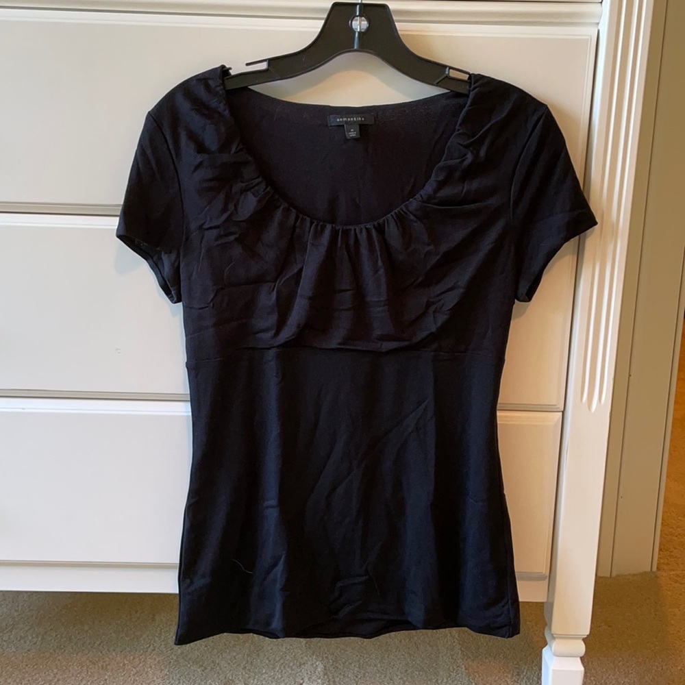 Black short sleeve blouse